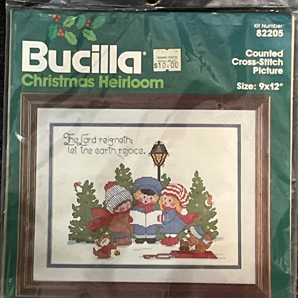 Vintage‎ Bucilla Christmas Heirloom Counted Cross Stitch Kit 82205 9x12 Holiday